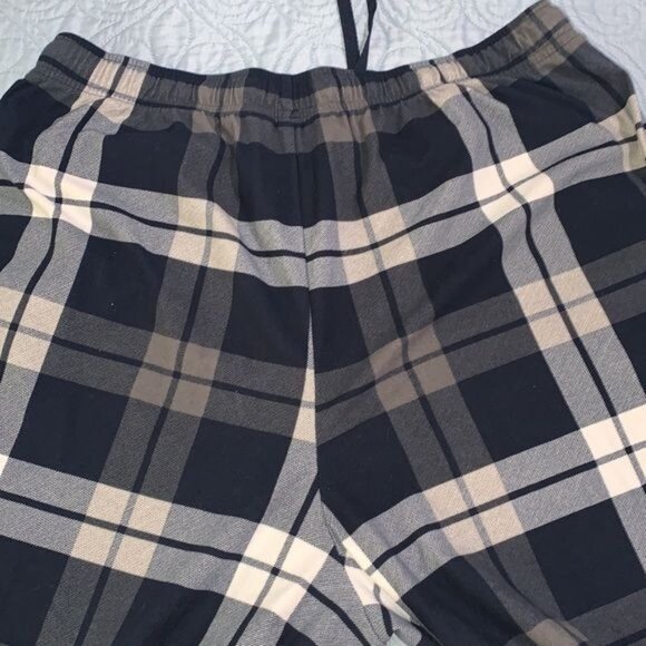 Nautica Womens Plaid Sleep Pants Size L Navy & Gray Polyester - Picture 5 of 9